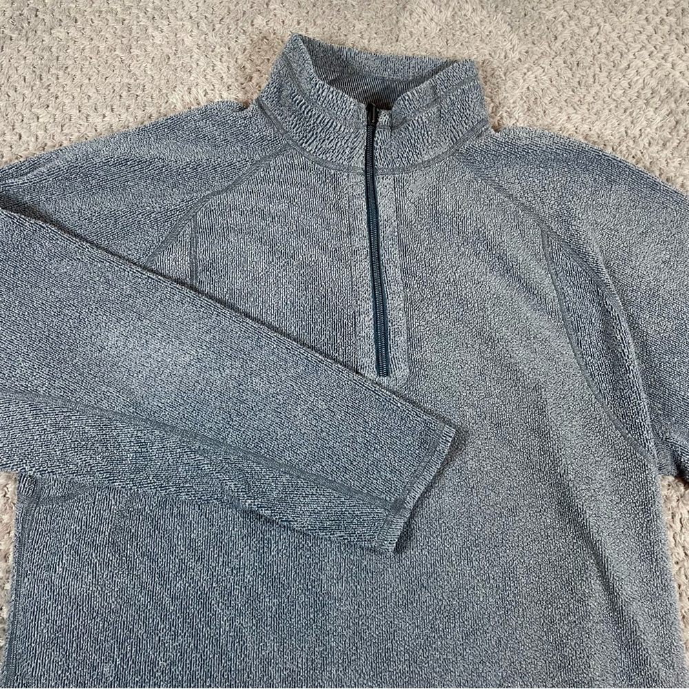 Obermeyer Vintage Blue Quarter Zip Pullover Soft Knit‎ Fleece Sweater Ski Winter